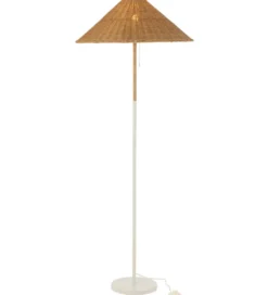 Lampa podłogowa MERTAN 154 cm rattan biała*J-Line Outlet