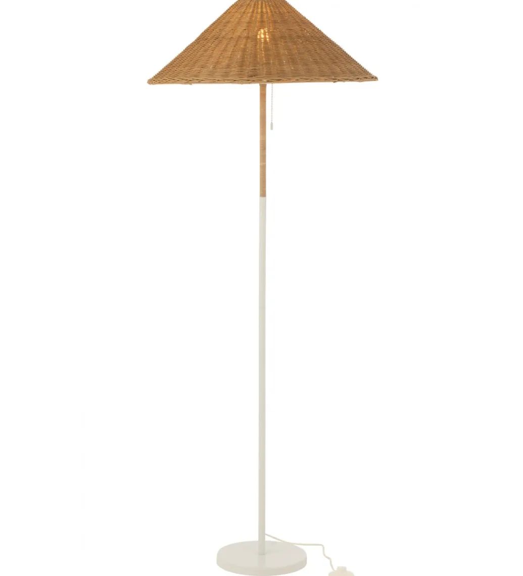 Lampa podłogowa MERTAN 154 cm rattan biała*J-Line Outlet