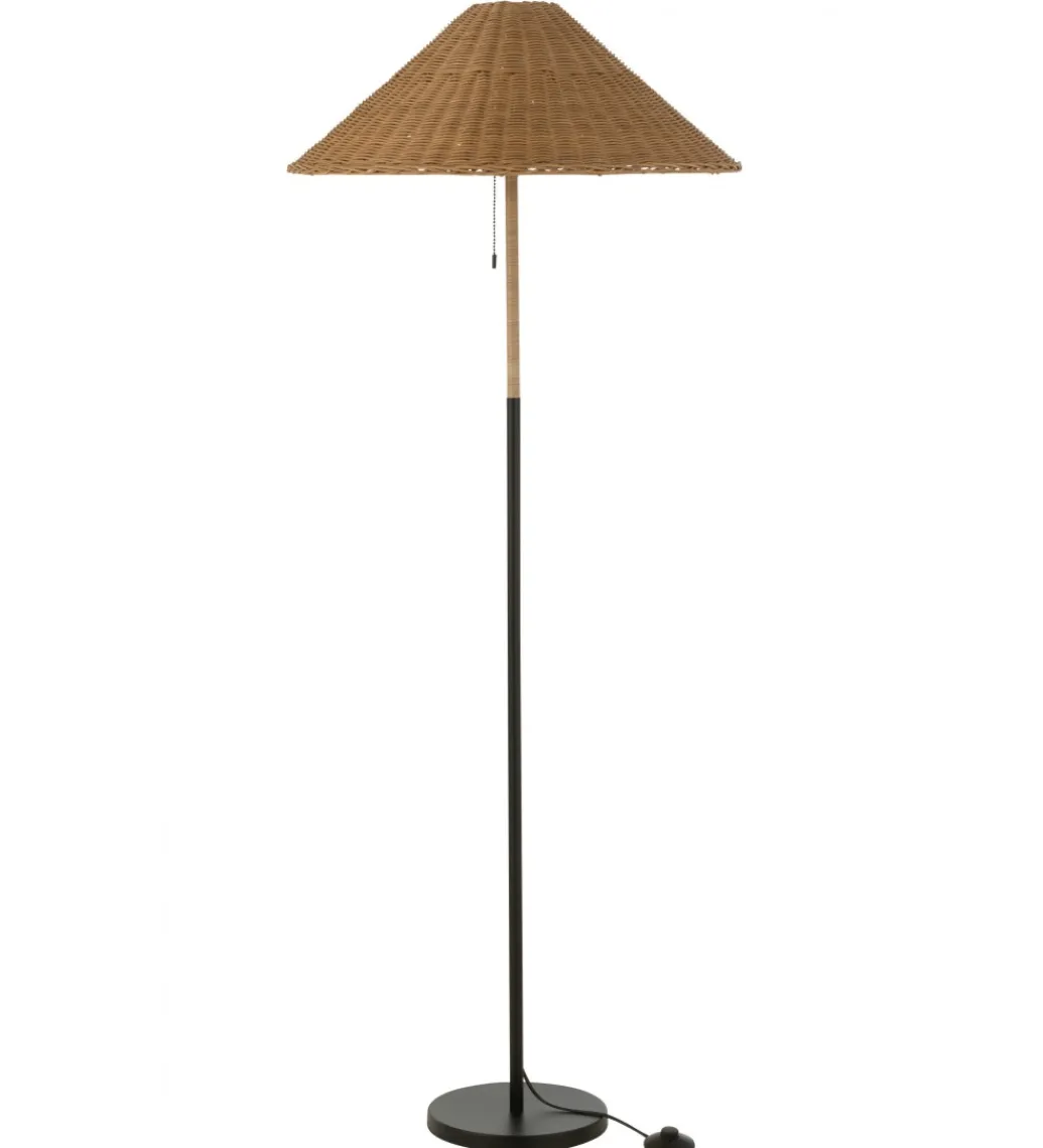 Lampa podłogowa MERTAN 154 cm rattan czarna*J-Line
