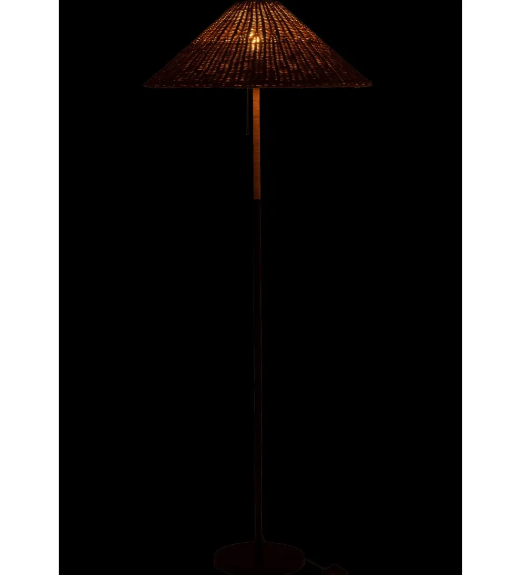 Lampa podłogowa MERTAN 154 cm rattan czarna*J-Line