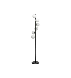 Lampa podłogowa SCALA BALLS 160 cm czarna z mlecznymi kloszami*KDesign Online