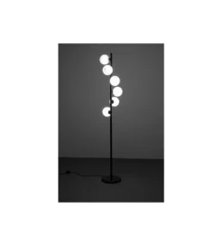 Lampa podłogowa SCALA BALLS 160 cm czarna z mlecznymi kloszami*KDesign Online
