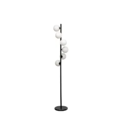 Lampa podłogowa SCALA BALLS 160 cm czarna z mlecznymi kloszami*KDesign Online