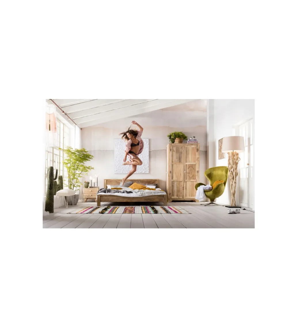 Lampa podłogowa SCULTRA drewno akacja*KDesign Best