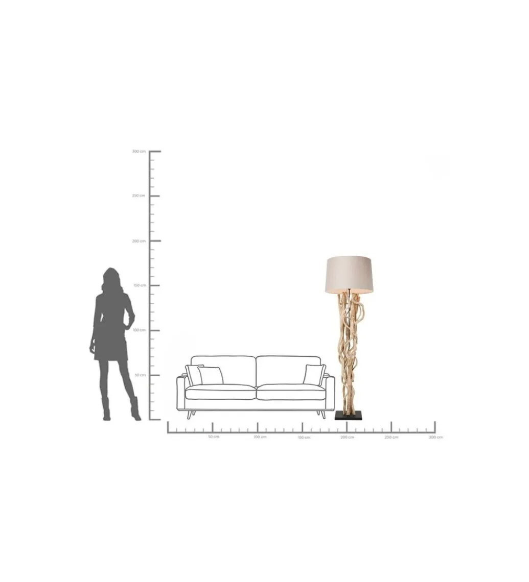Lampa podłogowa SCULTRA drewno akacja*KDesign Best