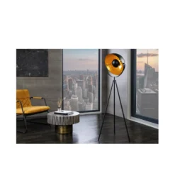 Lampa podłogowa Studio 140cm czarne złoto*Invicta Interior Outlet