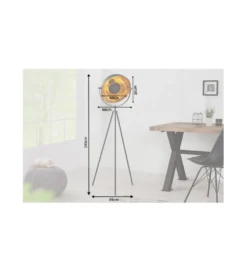 Lampa podłogowa Studio 140cm czarne złoto*Invicta Interior Outlet