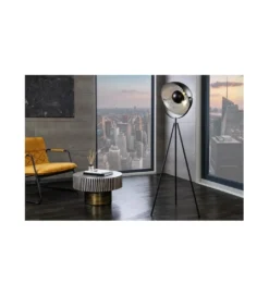 Lampa podłogowa Studio 146 cm czarno srebrna*Invicta Interior