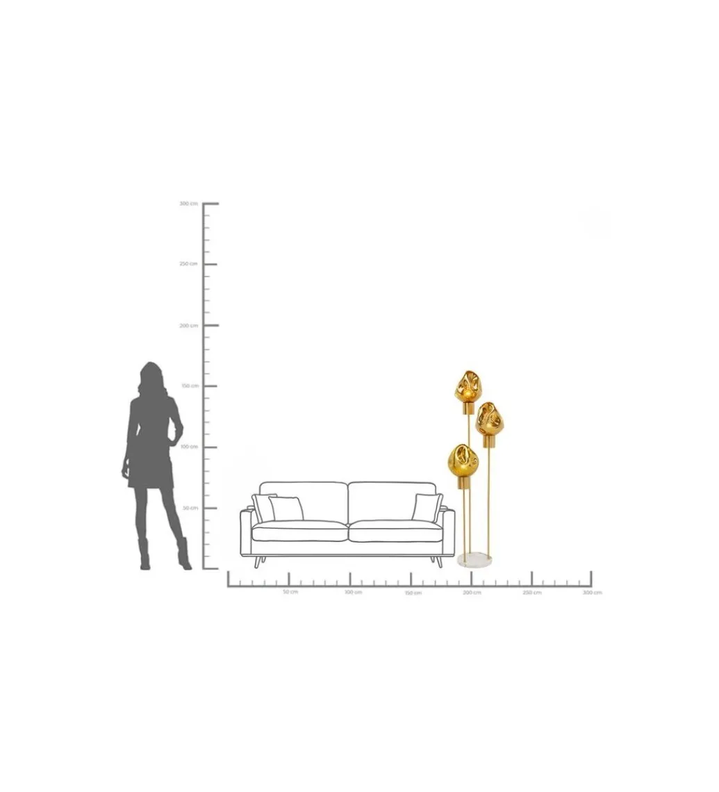 Lampa podłogowa SUPERNOVA AMBER 160 cm złota*KDesign