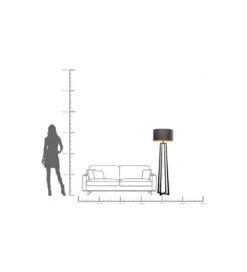 Lampa podłogowa TIMON 160 cm czarna*KDesign Best