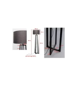 Lampa podłogowa TIMON 160 cm czarna*KDesign Best