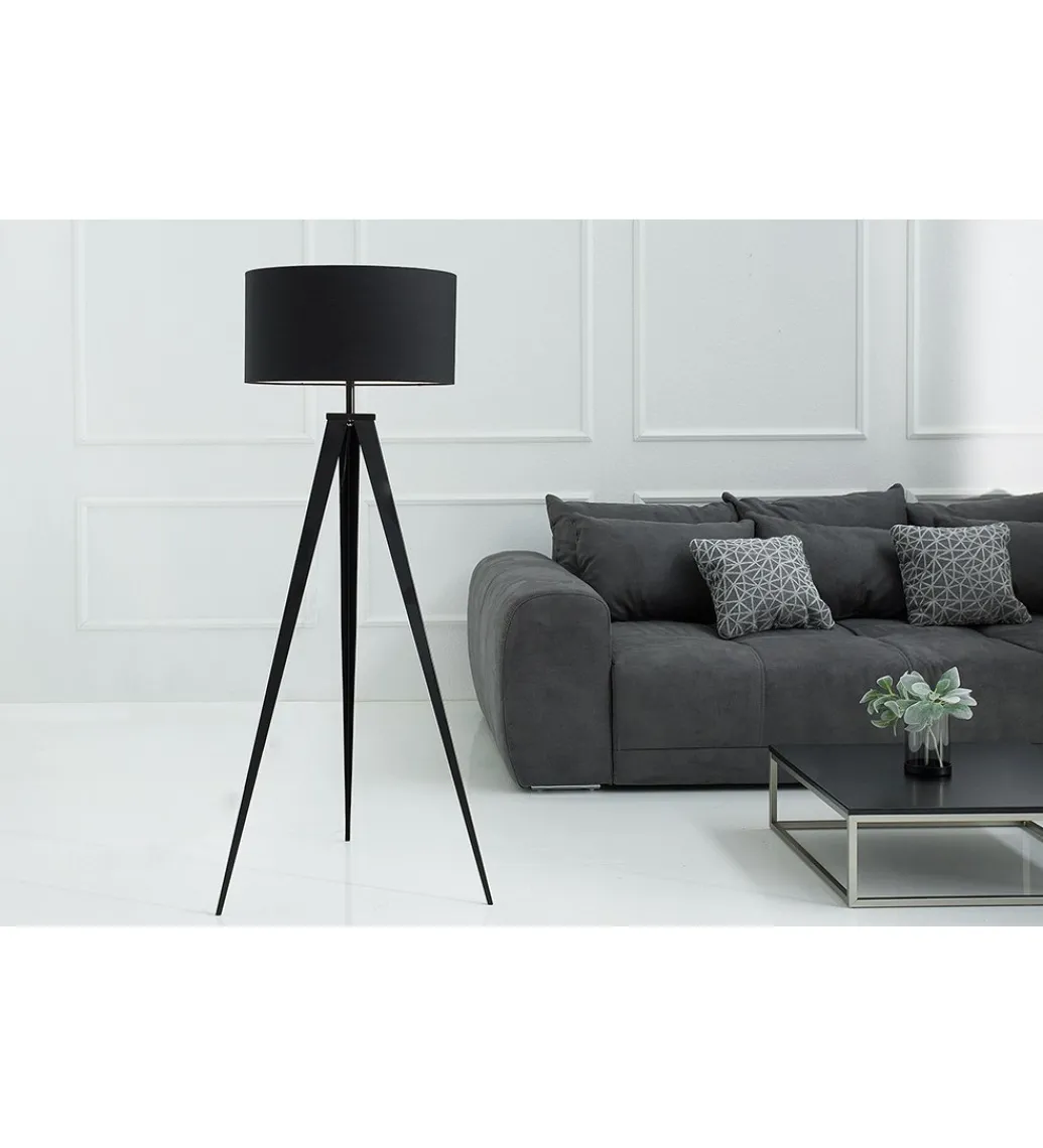 Lampa podłogowa Tripod czarna*Invicta Interior Sale