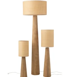 Lampa podłogowa UMBRELLA 157 cm drewno ailantus naturalna*J-Line Best