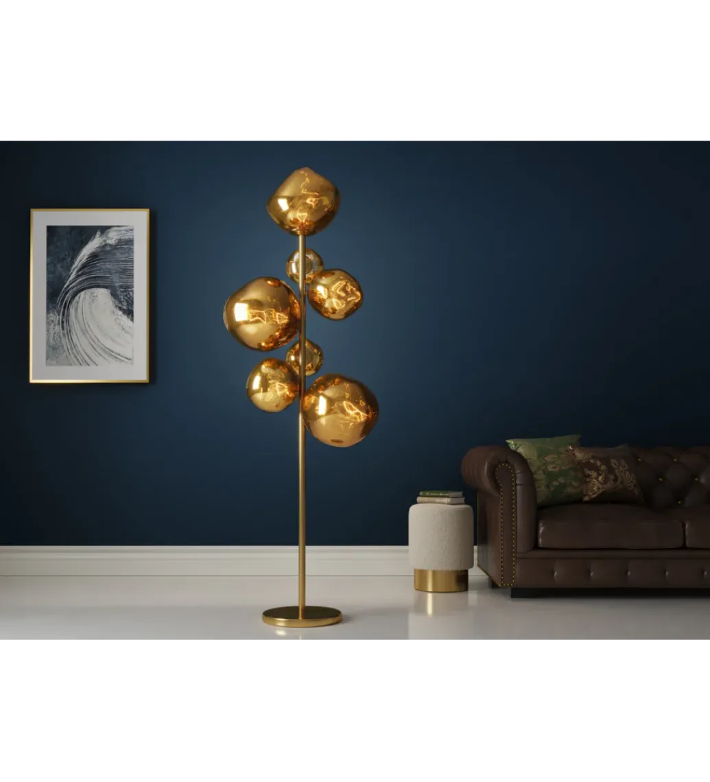 Lampa stojąca LIQUID DIAMOND 170 cm złota*Invicta Interior - przedsprzedaż