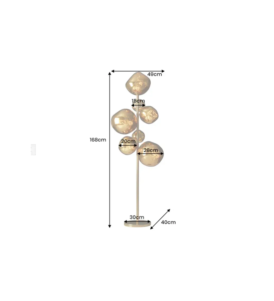 Lampa stojąca LIQUID DIAMOND 170 cm złota*Invicta Interior - przedsprzedaż
