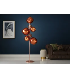 Lampa stojąca LIQUID DIAMOND 170 cm stalowa miedź*Invicta Interior - przedsprzedaż Online