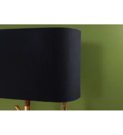 Lampa stojąca WARDROBE 150 cm naturalny z abażurem czarno-złotym*Invicta Interior Discount