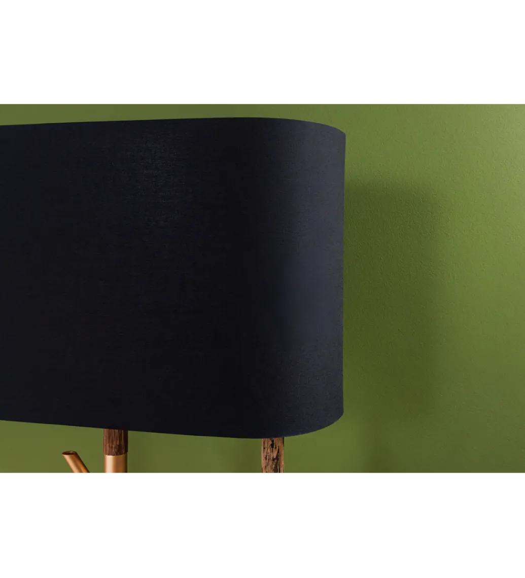 Lampa stojąca WARDROBE 150 cm naturalny z abażurem czarno-złotym*Invicta Interior Discount