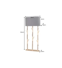 Lampa stojąca WARDROBE 150 cm naturalny z abażurem czarno-złotym*Invicta Interior Discount