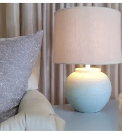 Lampa stołowa ABARLE ceramika antyczna biel*Exclusivas