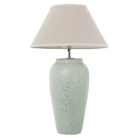 Lampa stołowa ABARMAL 57 cm ceramika antyczna biel*Exclusivas New