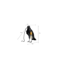 Lampa stołowa Animal Crow 34 cm czarna*KDesign Sale