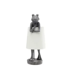 Lampa stołowa Animal Frog 58 cm szaro biała*KDesign Clearance