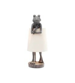 Lampa stołowa Animal Frog 58 cm szaro biała*KDesign Clearance