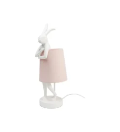 Lampa stołowa Animal Rabbit 50 cm biało różowa*KDesign Online