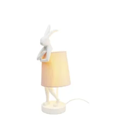 Lampa stołowa Animal Rabbit 50 cm biało różowa*KDesign Online