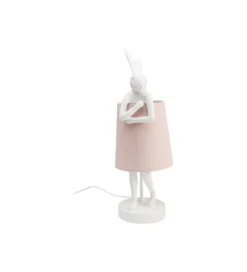 Lampa stołowa Animal Rabbit 50 cm biało różowa*KDesign Online