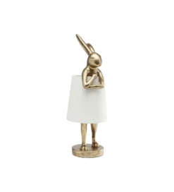 Lampa stołowa Animal Rabbit 68 cm złoto biała*KDesign New