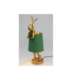 Lampa stołowa Animal Rabbit 68 cm złoto zielona*KDesign New