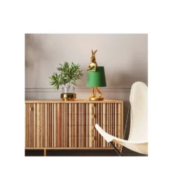 Lampa stołowa Animal Rabbit 68 cm złoto zielona*KDesign New