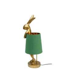 Lampa stołowa Animal Rabbit 68 cm złoto zielona*KDesign New