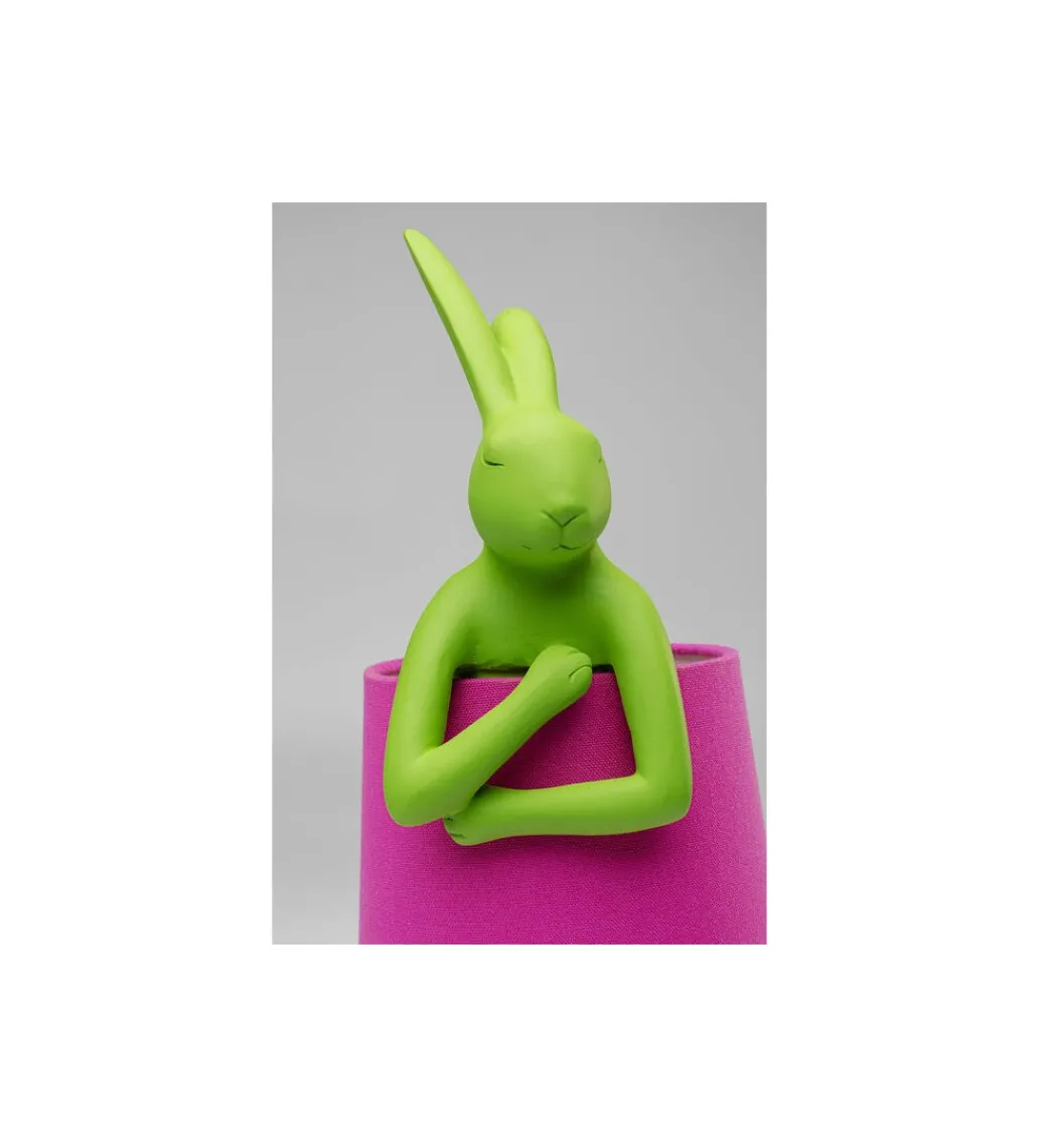 Lampa stołowa ANIMAL RABBIT 50 cm zielona różowa*KDesign New