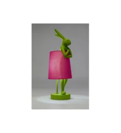 Lampa stołowa ANIMAL RABBIT 50 cm zielona różowa*KDesign New