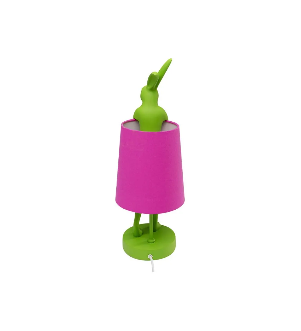 Lampa stołowa ANIMAL RABBIT 50 cm zielona różowa*KDesign New