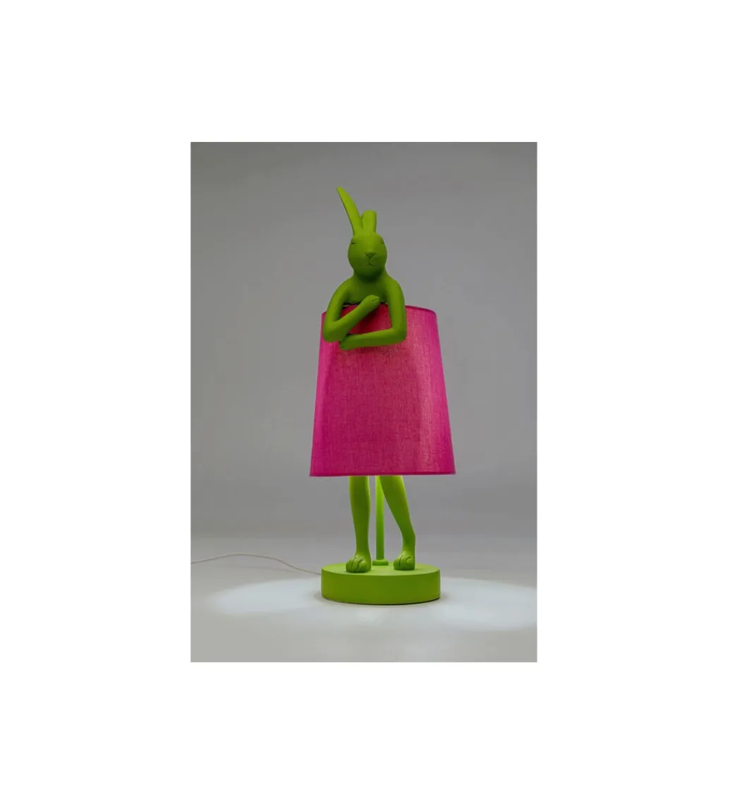 Lampa stołowa ANIMAL RABBIT 50 cm zielona różowa*KDesign New