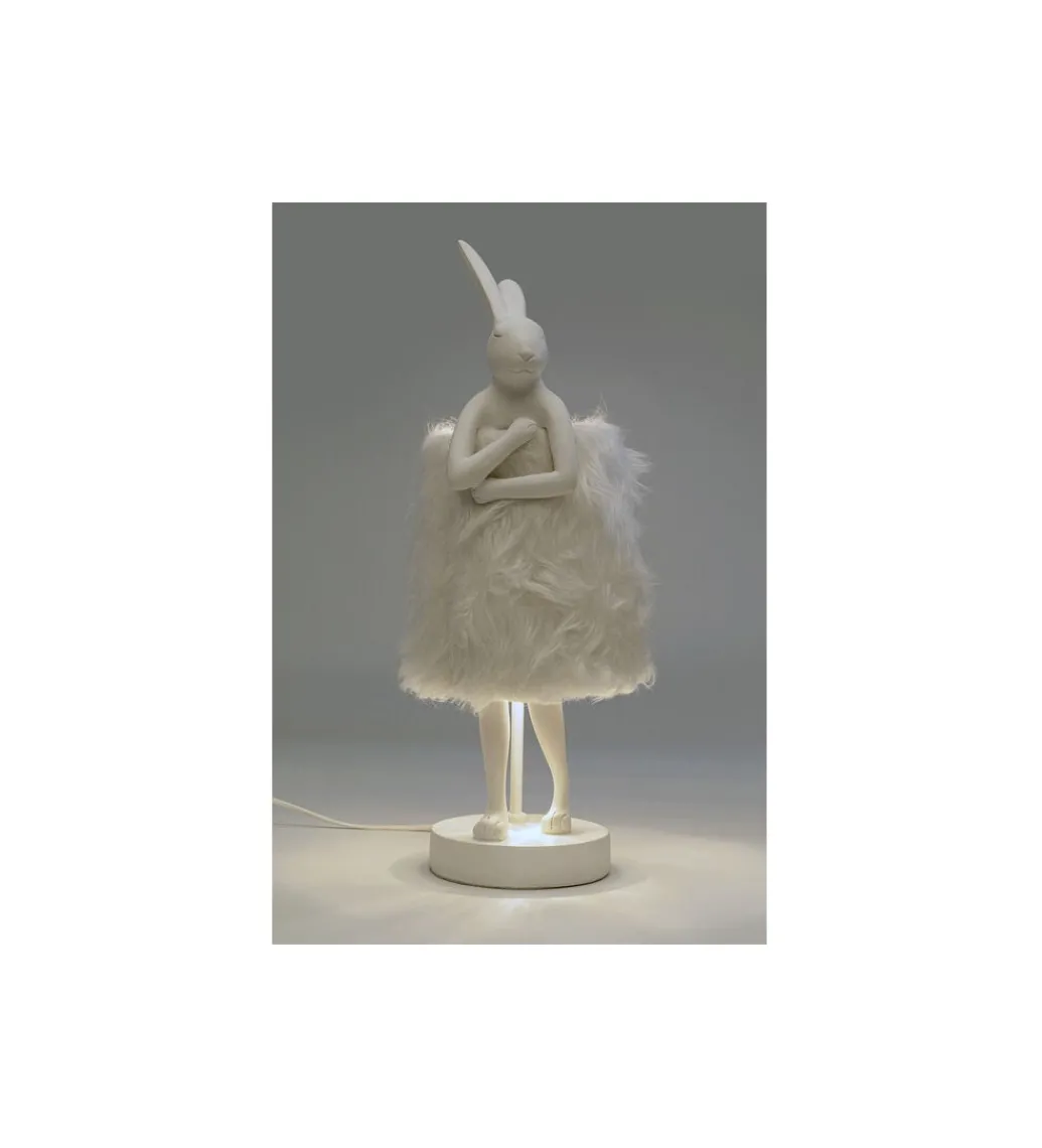 Lampa stołowa ANIMAL RABBIT 50 cm biało srebrna*KDesign Sale