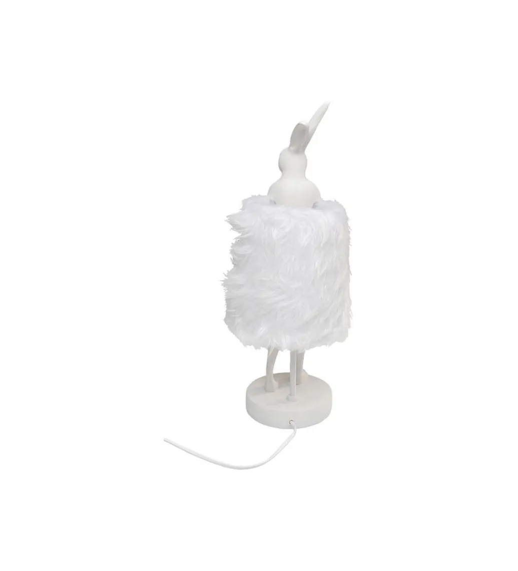 Lampa stołowa ANIMAL RABBIT 50 cm biało srebrna*KDesign Sale