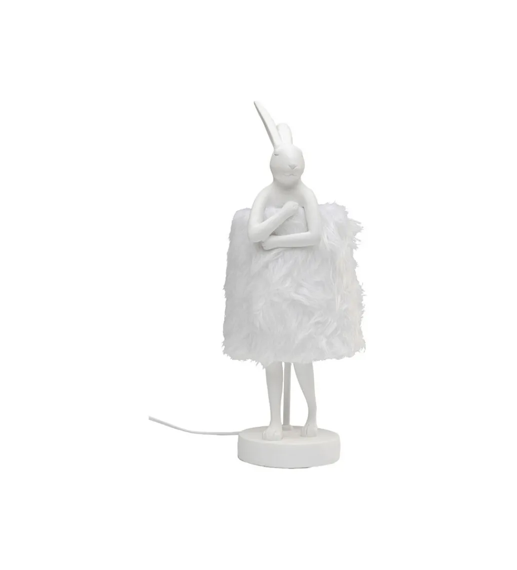 Lampa stołowa ANIMAL RABBIT 50 cm biało srebrna*KDesign Sale