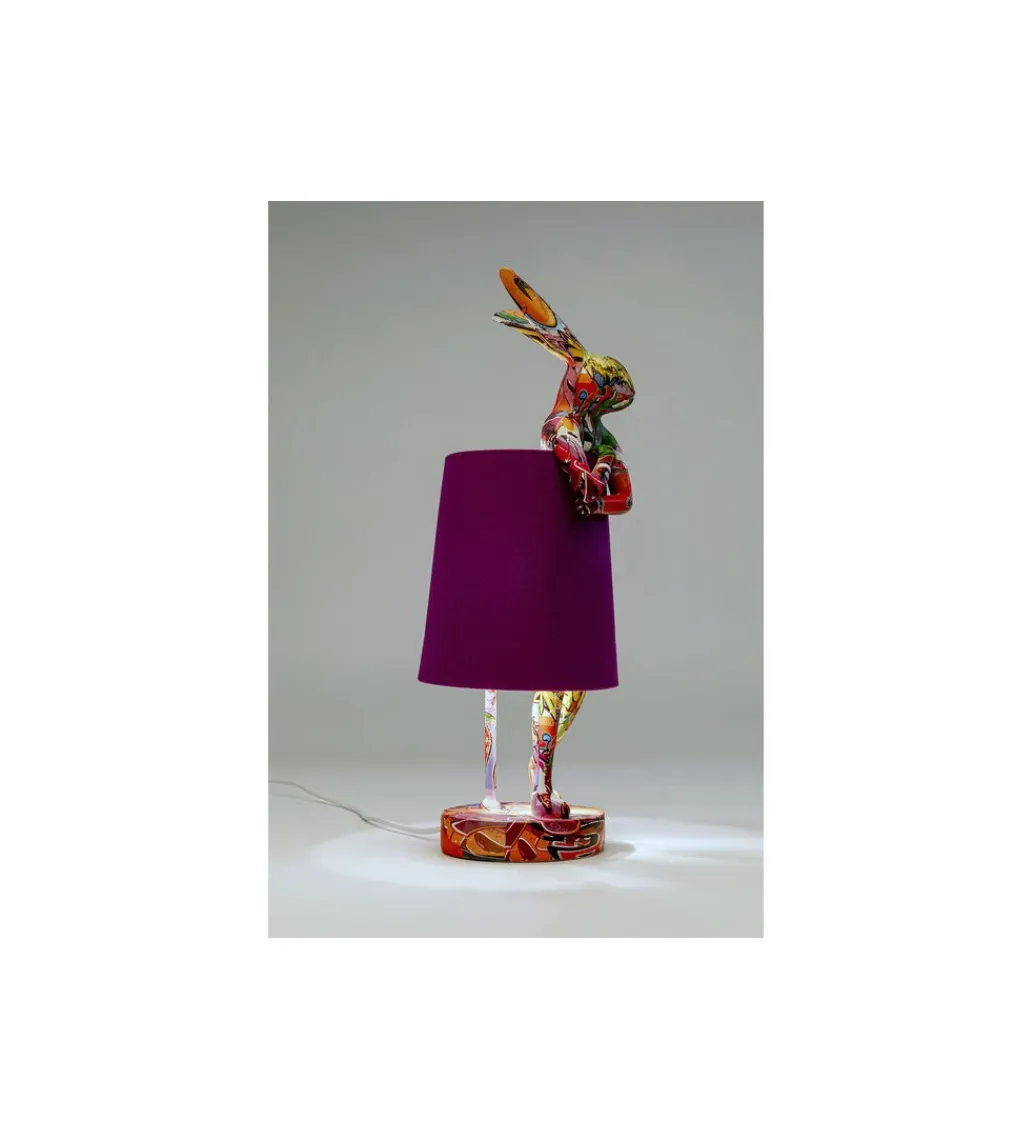 Lampa stołowa ANIMAL RABBIT 50 cm fioletowa*KDesign