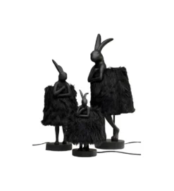 Lampa stołowa ANIMAL RABBIT FUR 68 cm czarna*KDesign Best