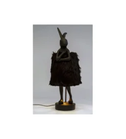Lampa stołowa ANIMAL RABBIT FUR 68 cm czarna*KDesign Best