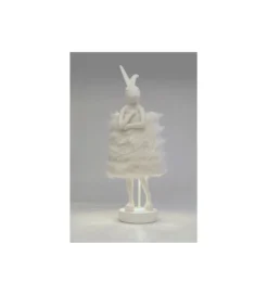 Lampa stołowa ANIMAL RABBIT FUR 68 cm srebrno biała*KDesign Hot