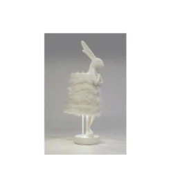 Lampa stołowa ANIMAL RABBIT FUR 68 cm srebrno biała*KDesign Hot
