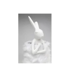 Lampa stołowa ANIMAL RABBIT FUR 68 cm srebrno biała*KDesign Hot