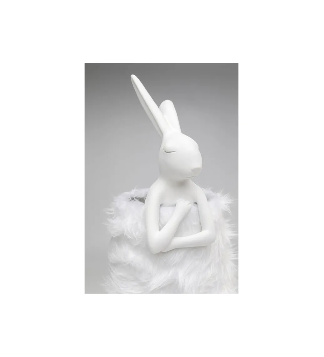 Lampa stołowa ANIMAL RABBIT FUR 68 cm srebrno biała*KDesign Hot