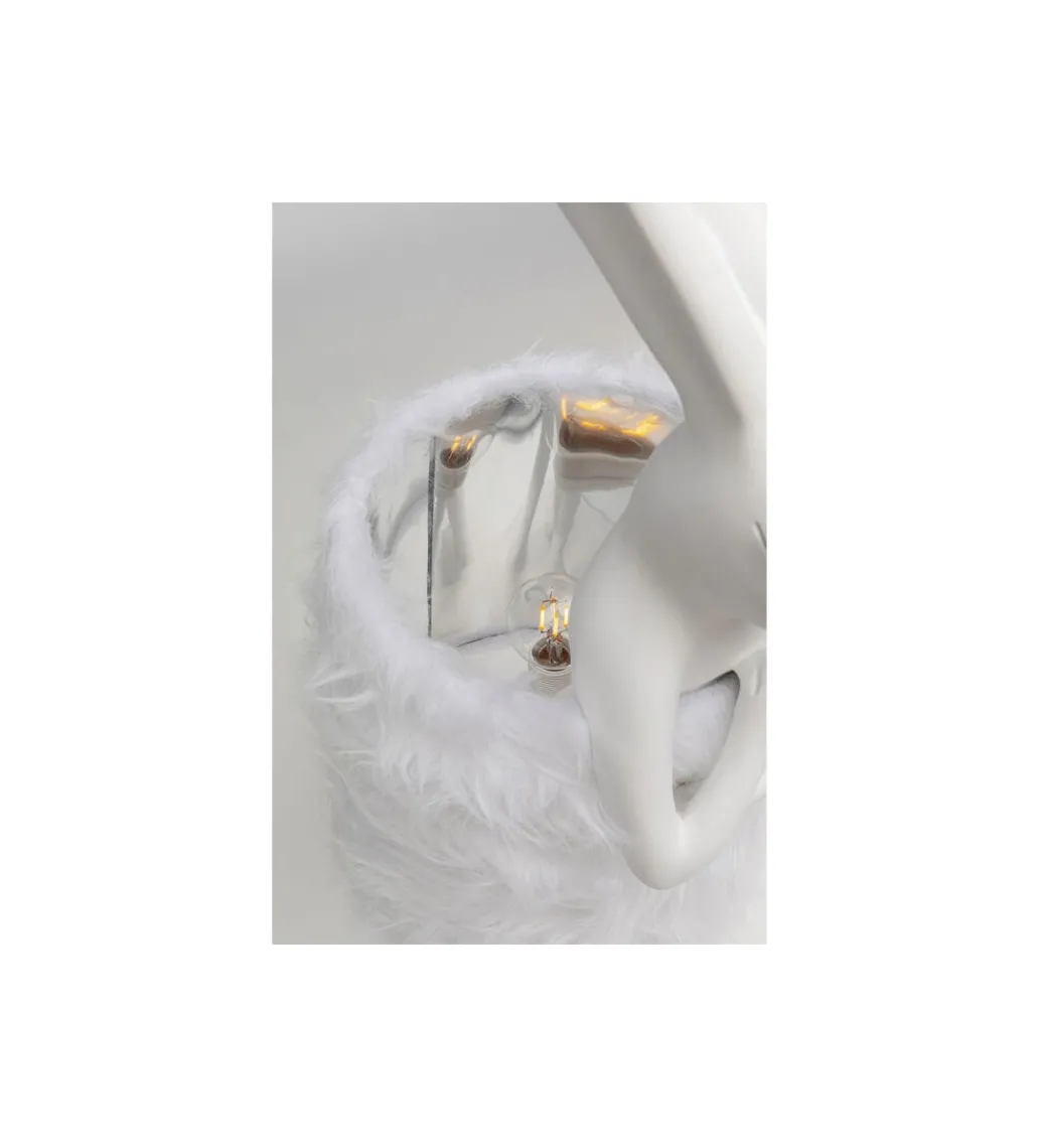 Lampa stołowa ANIMAL RABBIT FUR 68 cm srebrno biała*KDesign Hot